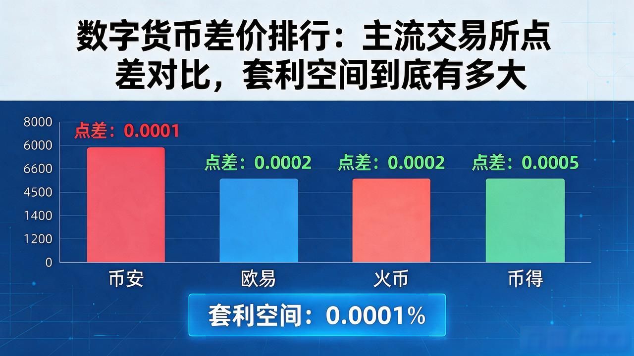 数字货币差价排行：主流交易所点差对比，套利空间到底有多大