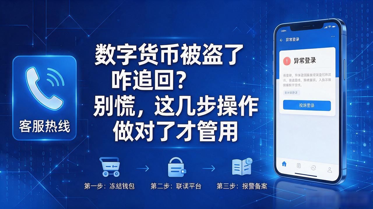 数字货币被盗了咋追回？别慌，这几步操作做对了才管用