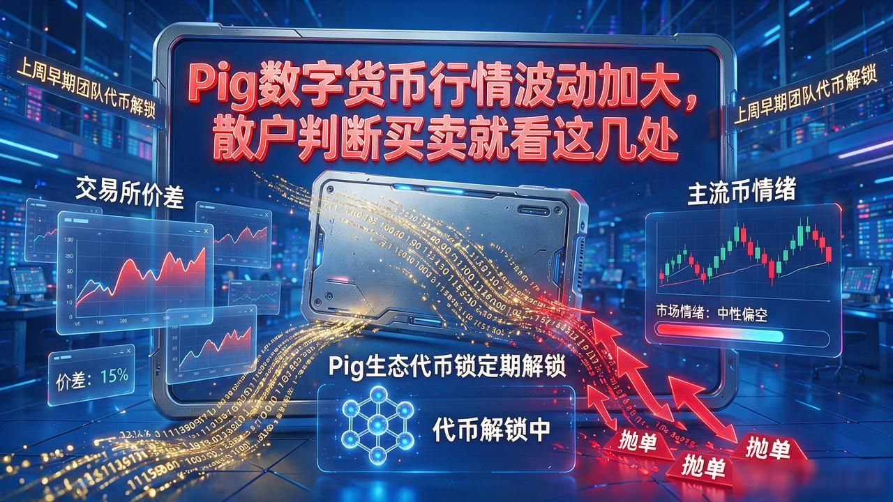 pig数字货币行情波动加大，散户判断买卖就看这几处