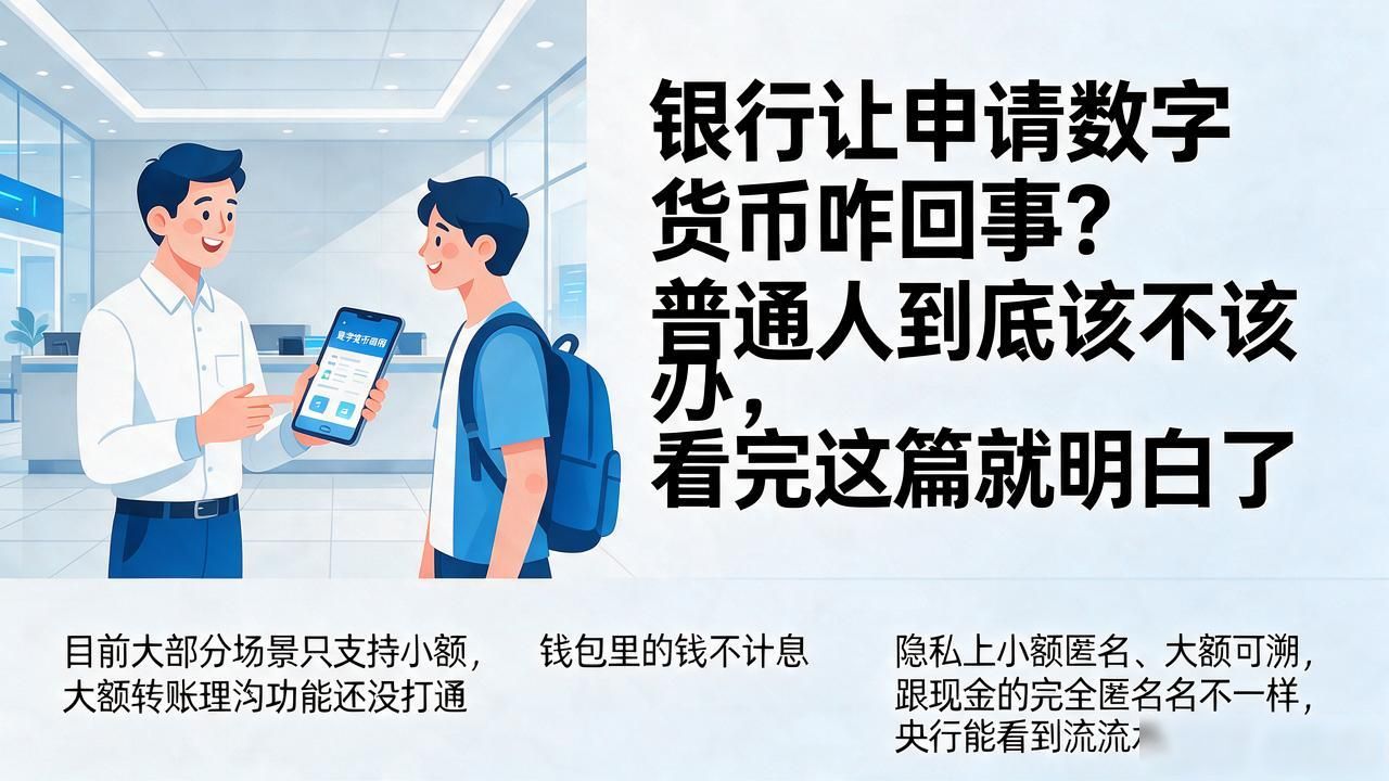 银行让申请数字货币咋回事？普通人到底该不该办，看完这篇就明白了