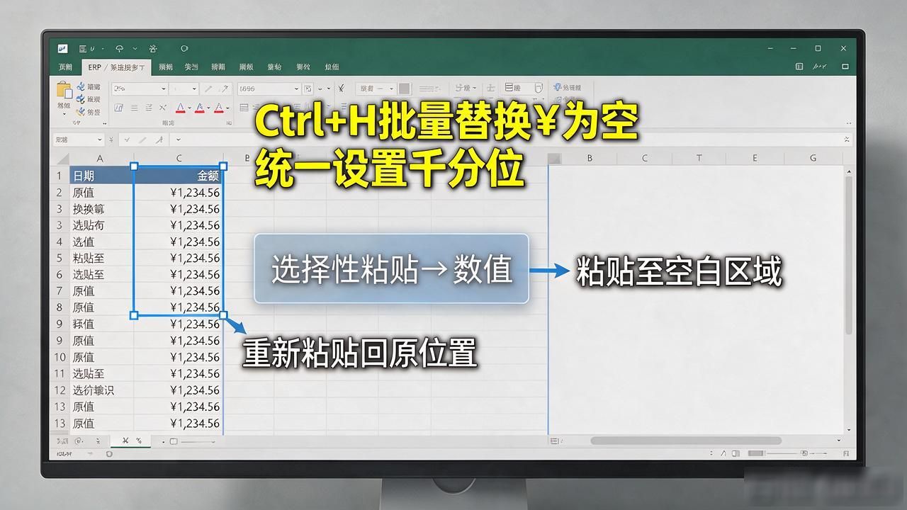 Excel数字变成货币显示怎么改回来，三步搞定